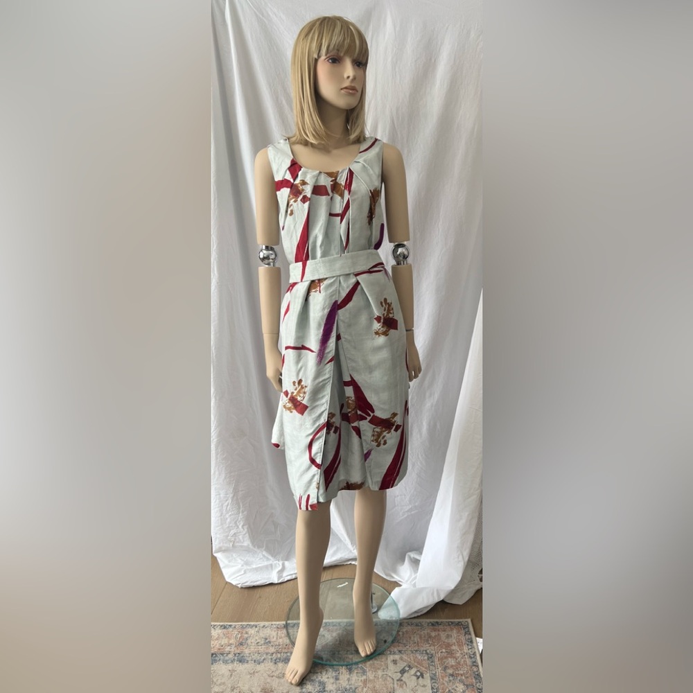Etro raw silk belted dress 10